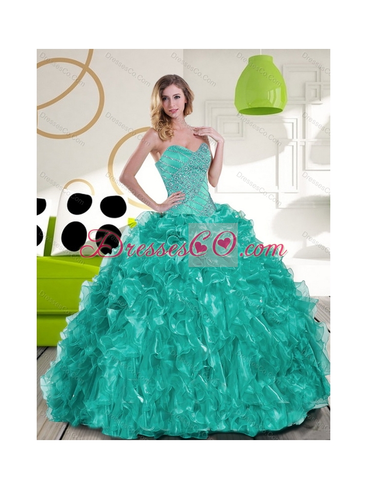 New Style Beading and Ruffles Quinceanera Dress