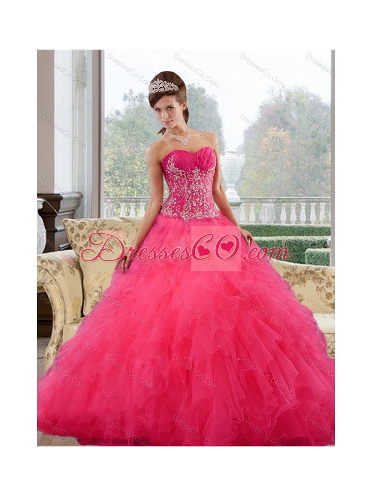 Ball Gown Quinceanera Dress with Ruffles and Appliques