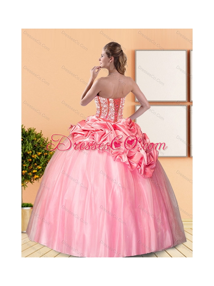 Classic  Beading and Pick Ups Quinceanera Dress in Rose Pink