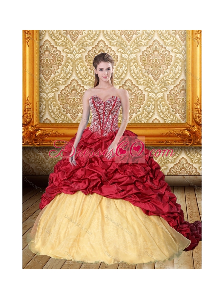 Elegant Beading and Pick Ups Quinceanera Dress