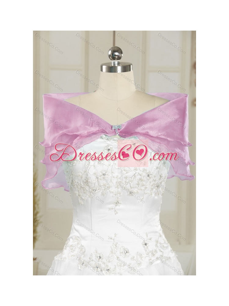 Elegant Strapless Appliques and Ruffles  Quinceanera Dress in Lilac
