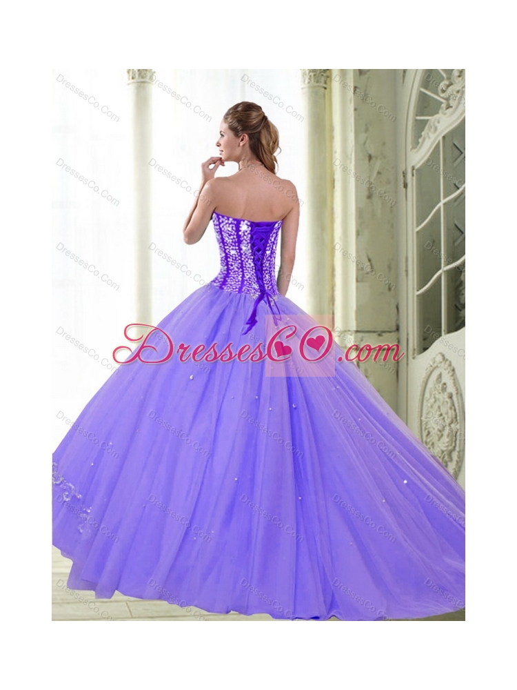 Elegant  Lilac Quinceanera Dress with Beading