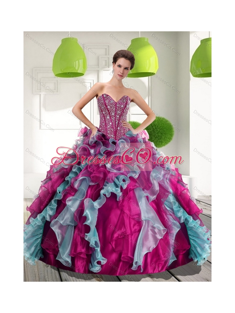 Classic Quinceanera Dress with Beading and Ruffles