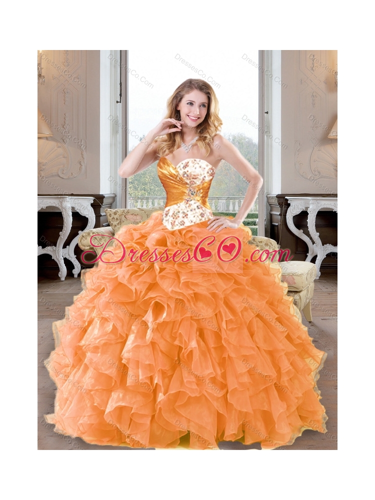 Classic Beading and Ruffles Quinceanera Dress