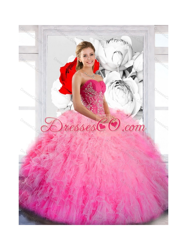 Classic Strapless  Quinceanera Dress with Ruffles and Appliques