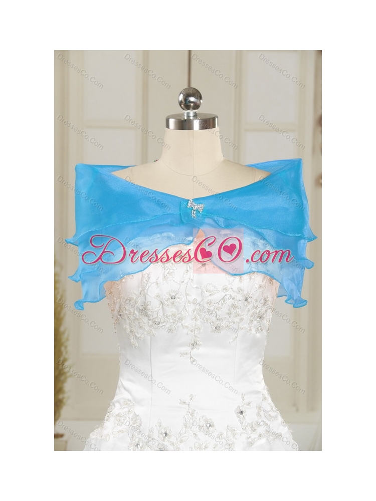 Classic Teal Quinceanera Dress with Appliques and Ruffled Layers