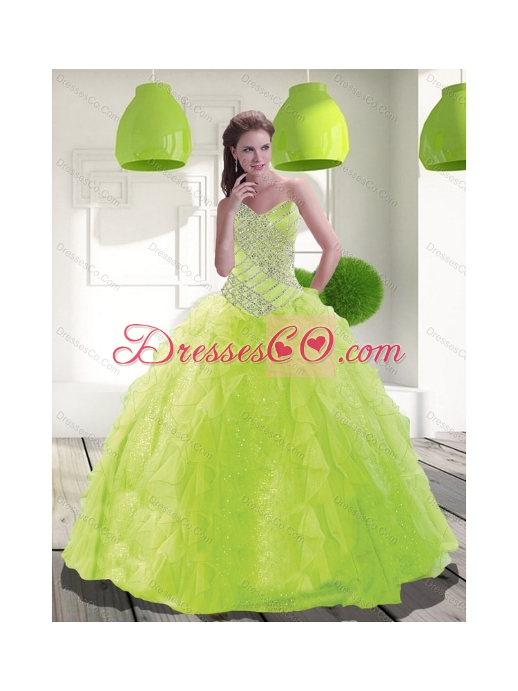 Classic Beading Quinceanera Dress in Spring Green