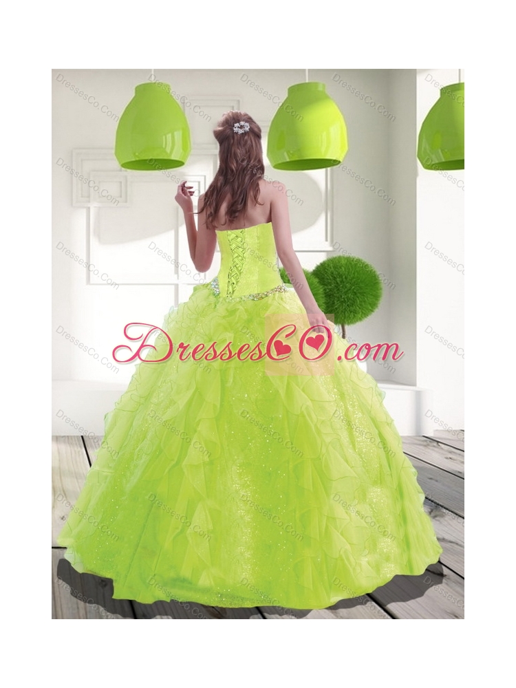 Classic Beading Quinceanera Dress in Spring Green