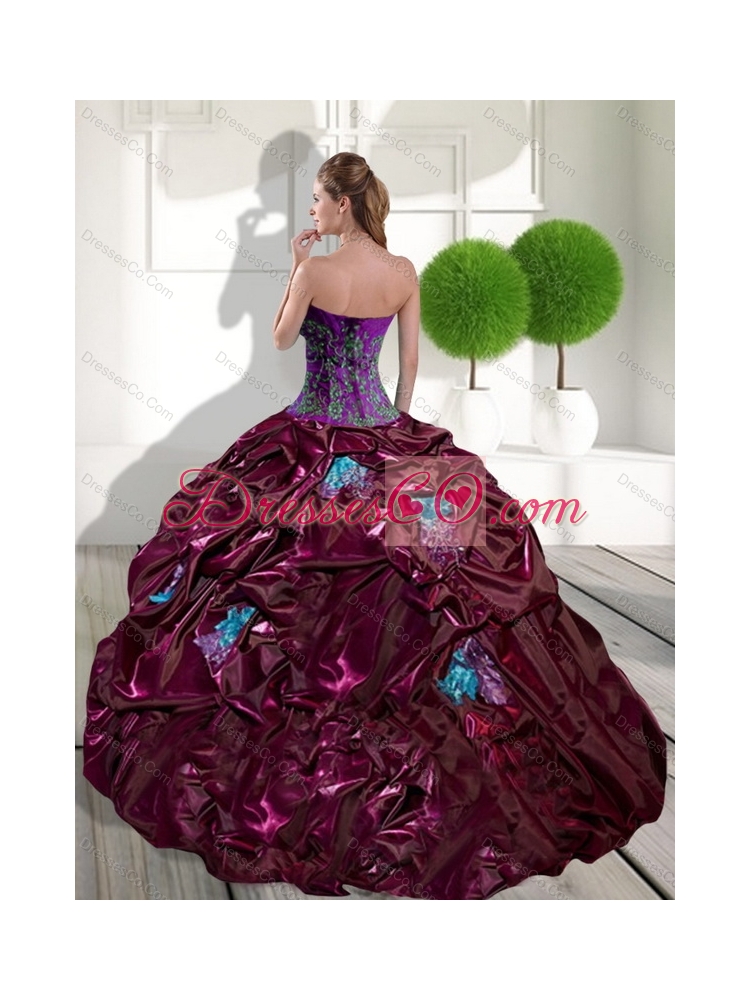 Latest  Quinceanera Dress with Appliques and Pick Ups