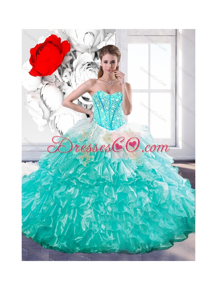Latest Ball Gown Quinceanera Dress with Beading and Ruffles