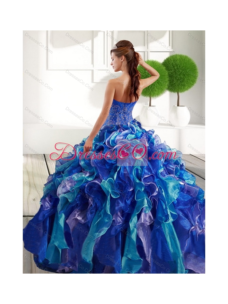 Unique  Quinceanera Dress with Appliques and Ruffles