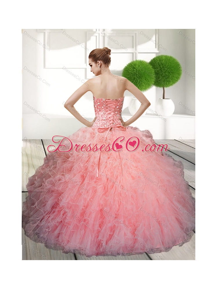 Latest Ball Gown Beading and Ruffles Quinceanera Dress
