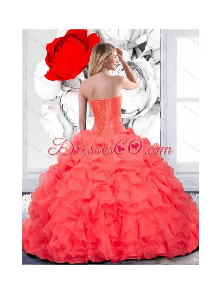 Pretty Beading and Ruffles Quinceanera Dress
