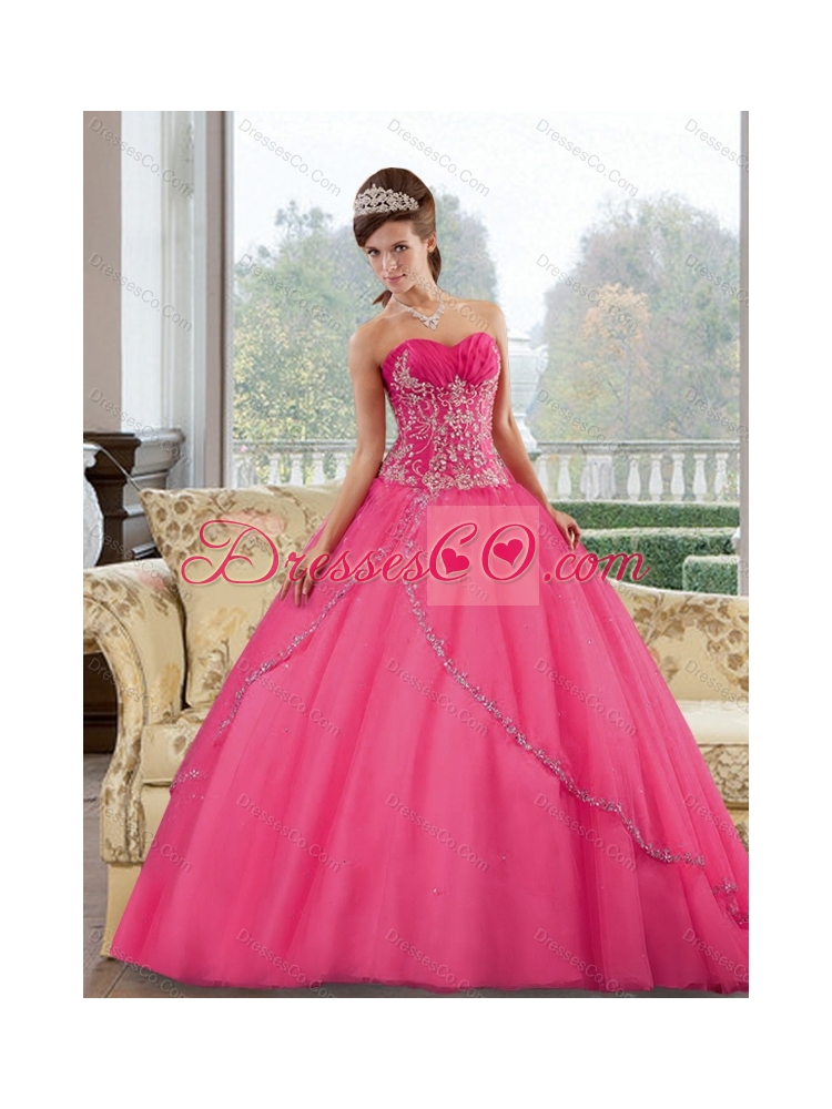 Pretty Floor Length  Quinceanera Dress with Appliques