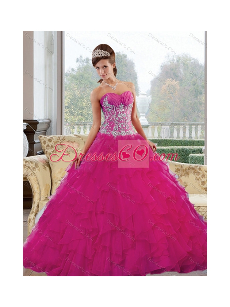 Unique Quinceanera Dress with Appliques and Ruffles