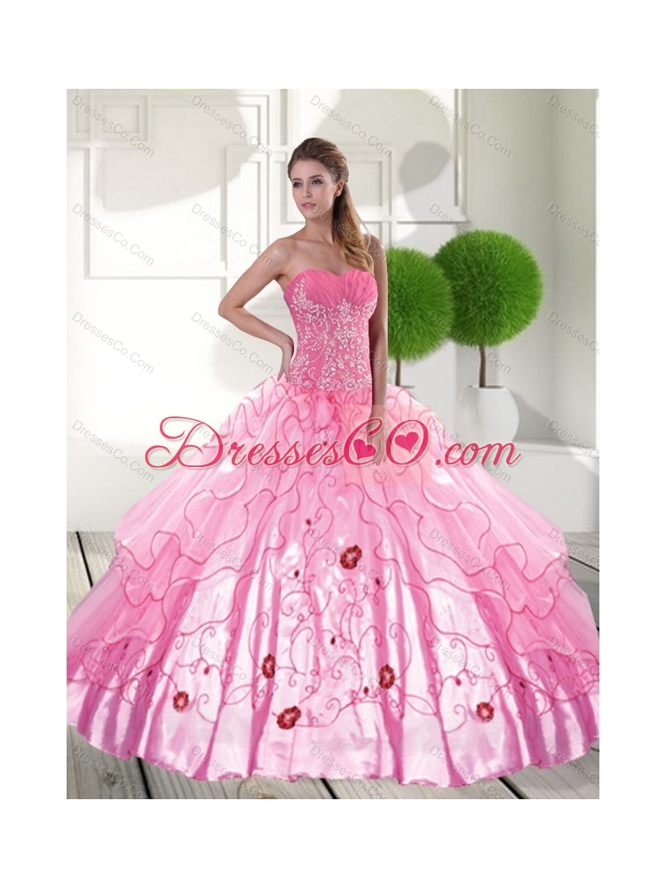 Unique  Quinceanera Dress with Appliques and Ruffled Layers