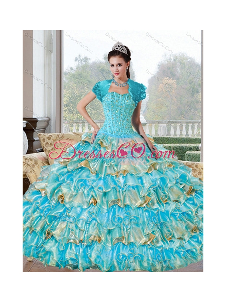 Unique Beading and Ruffled Layers Quinceanera Dress