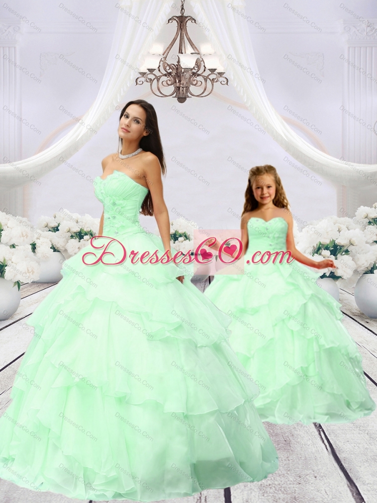 Exclusive Beading and Ruching Princesita Dress in Green for