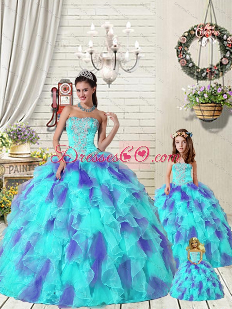 Exquisite Ruffles and Beading Multi-color Princesita Dress for