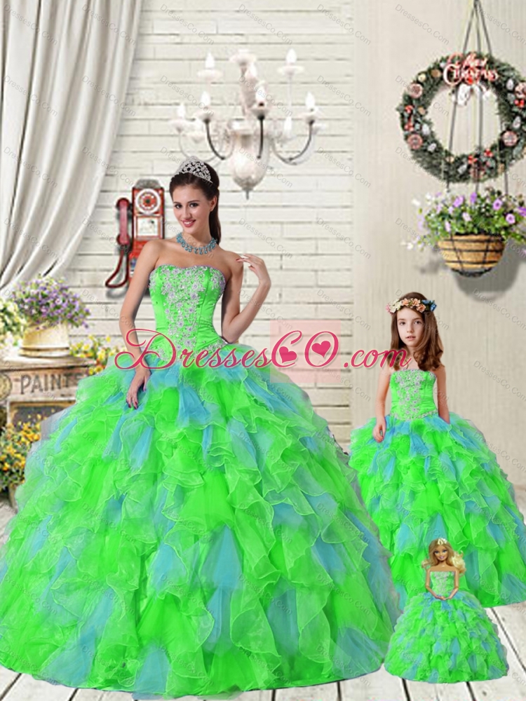 Exquisite Ruffles and Beading Princesita Dress in Multi-color