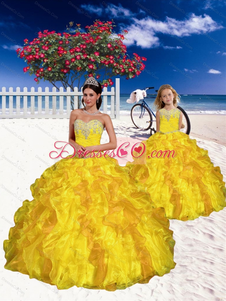 Most Popular Appliques and Beading Yellow Princesita Dress