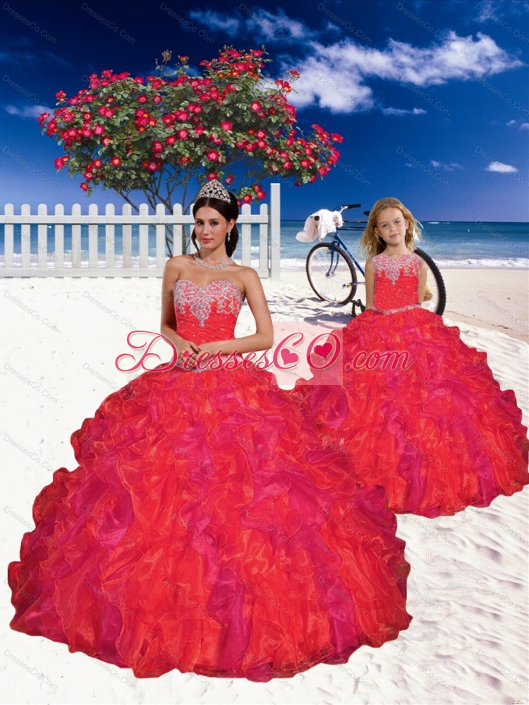 High End Beading and Ruffles Princesita Dress in Red for  Spring