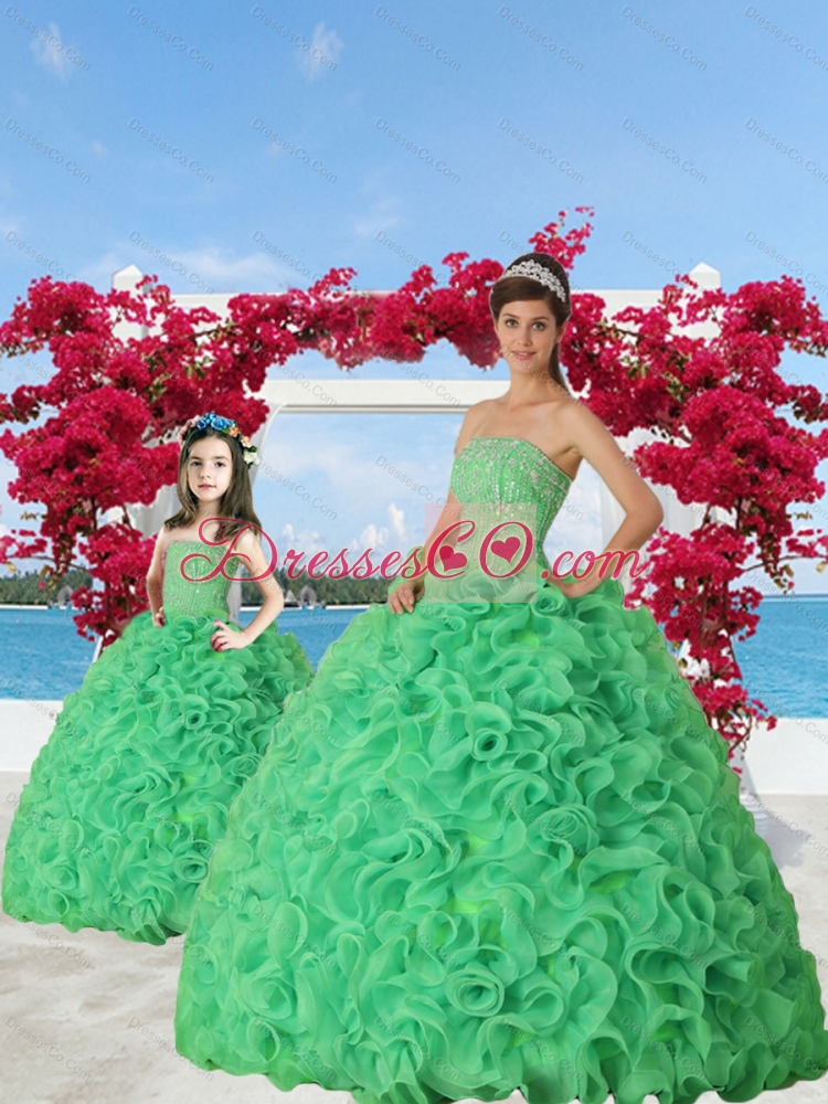 New Arrival Spring Green Princesita Dress with Beading and Ruffles for  Spring