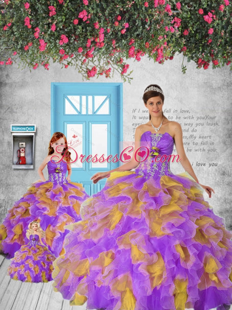 Remarkable Appliques and Ruffles Colorful Princesita Dress
