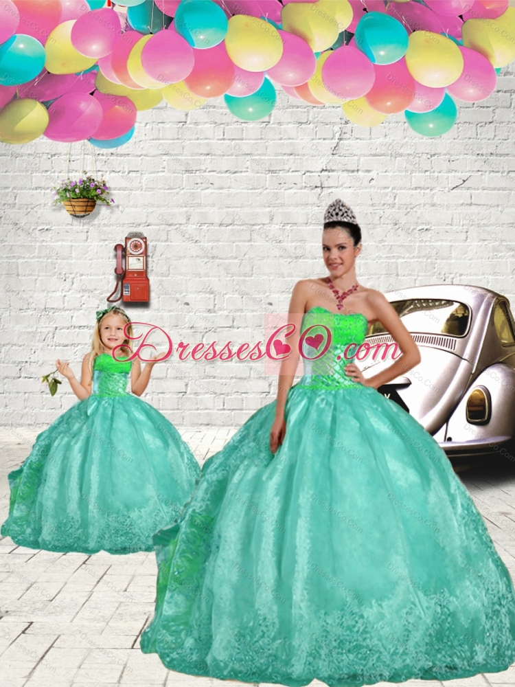 Exquisite Beading and Embroidery Princesita Dress in Apple Green for
