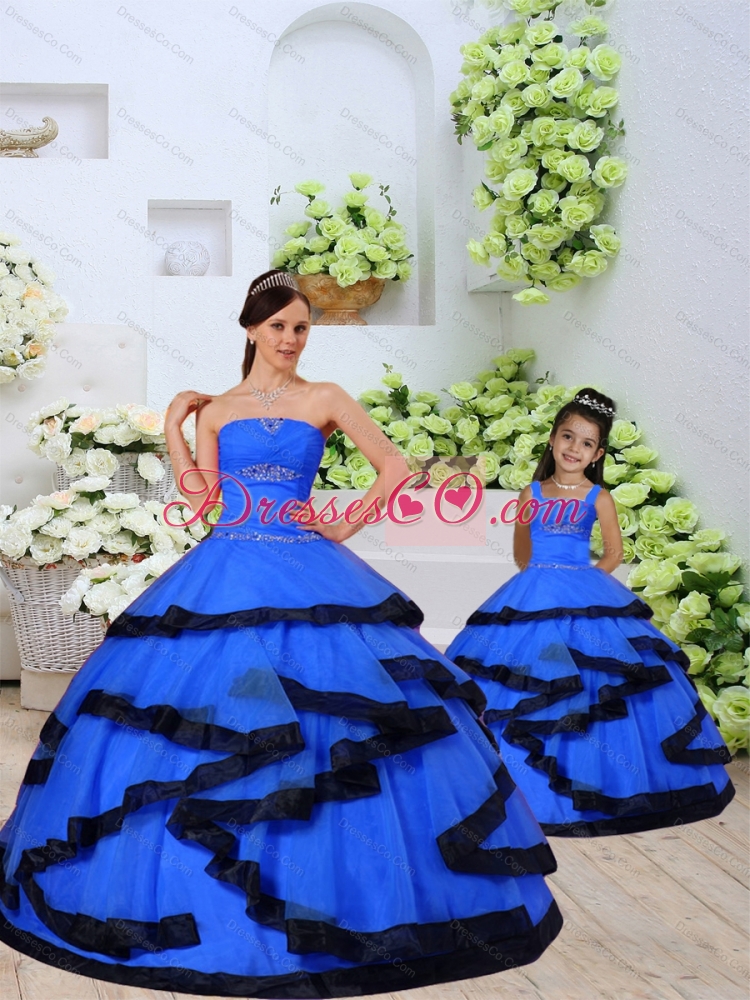 Most Popular Beading and Ruching Royal Blue Princesita Dress for