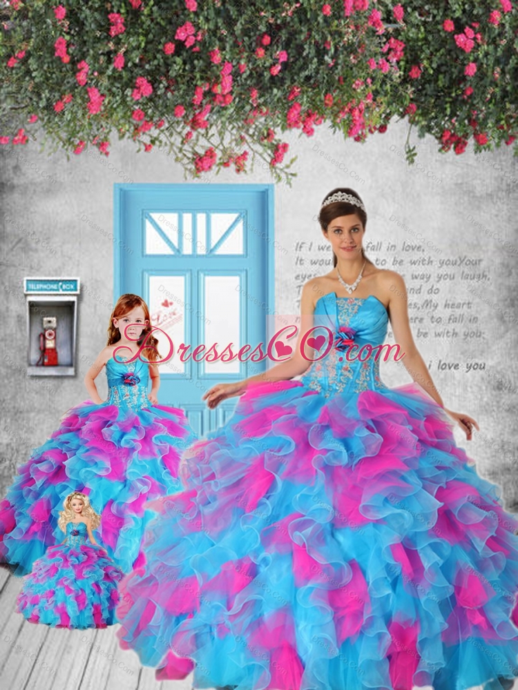 Multi-color Appliques and Ruffles Princesita Dress for Party