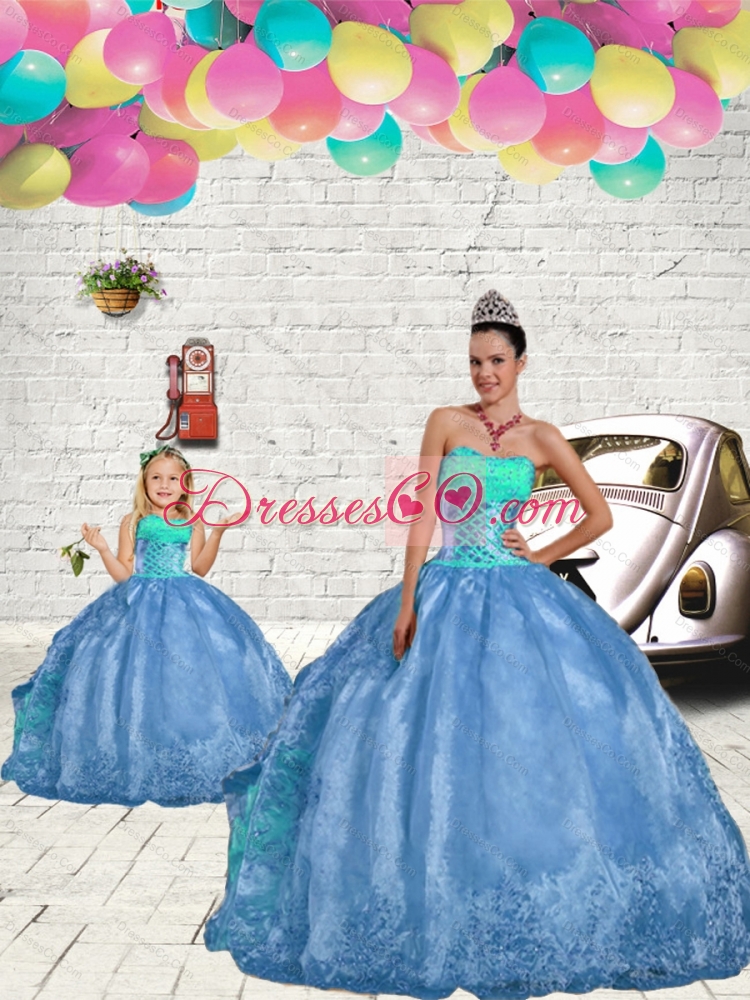 New Style Beading and Embroidery Princesita Dress in Aqua Blue Color for  Spring