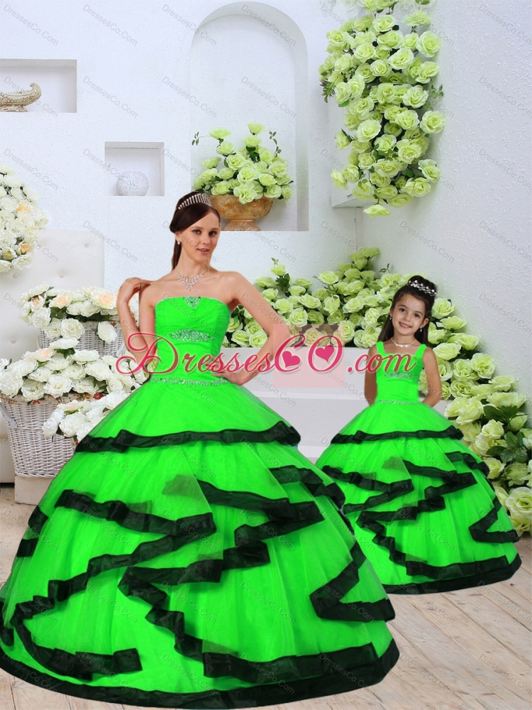 Trendy Beading and Ruching Spring Green Princesita Dress for  Spring