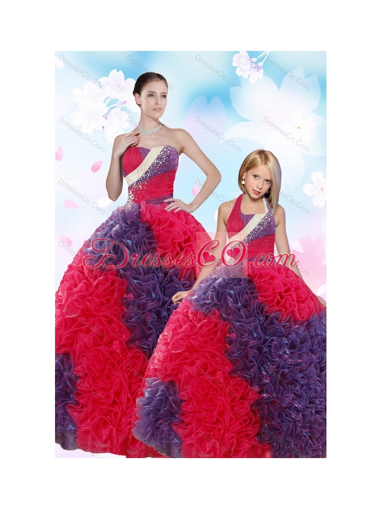 Multi-color Ball Gown Beading and Ruffles Princesita Dress