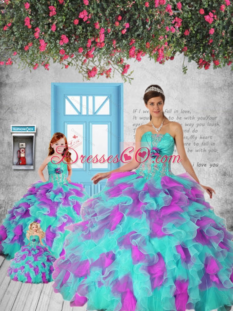 New Style Multi-color Princesita Dress with Appliques and Ruffles