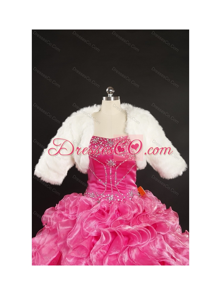 Ball Gown Beading and Ruffles  Princesita Dress in Rose Pink and Black