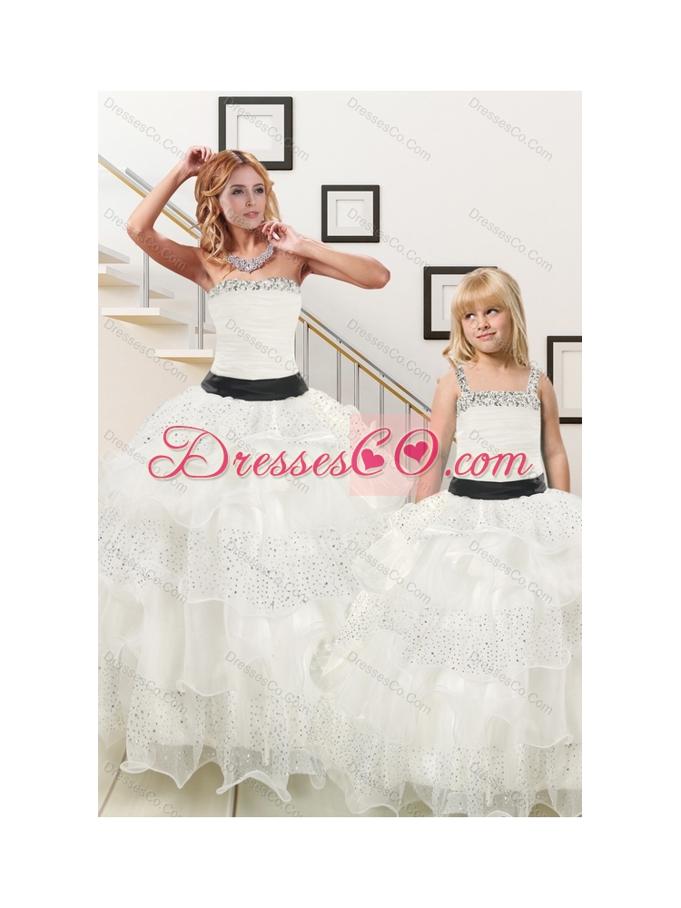 Sequins and Ruffles Ball Gown  White Princesita Dress