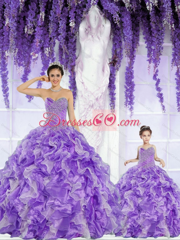 Top Seller Beading and Ruffles Lavender Princesita Dress for