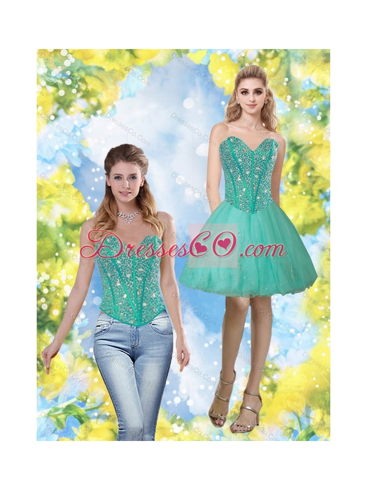 Cheap  Beading and Appliques Prom Dress in Turquois