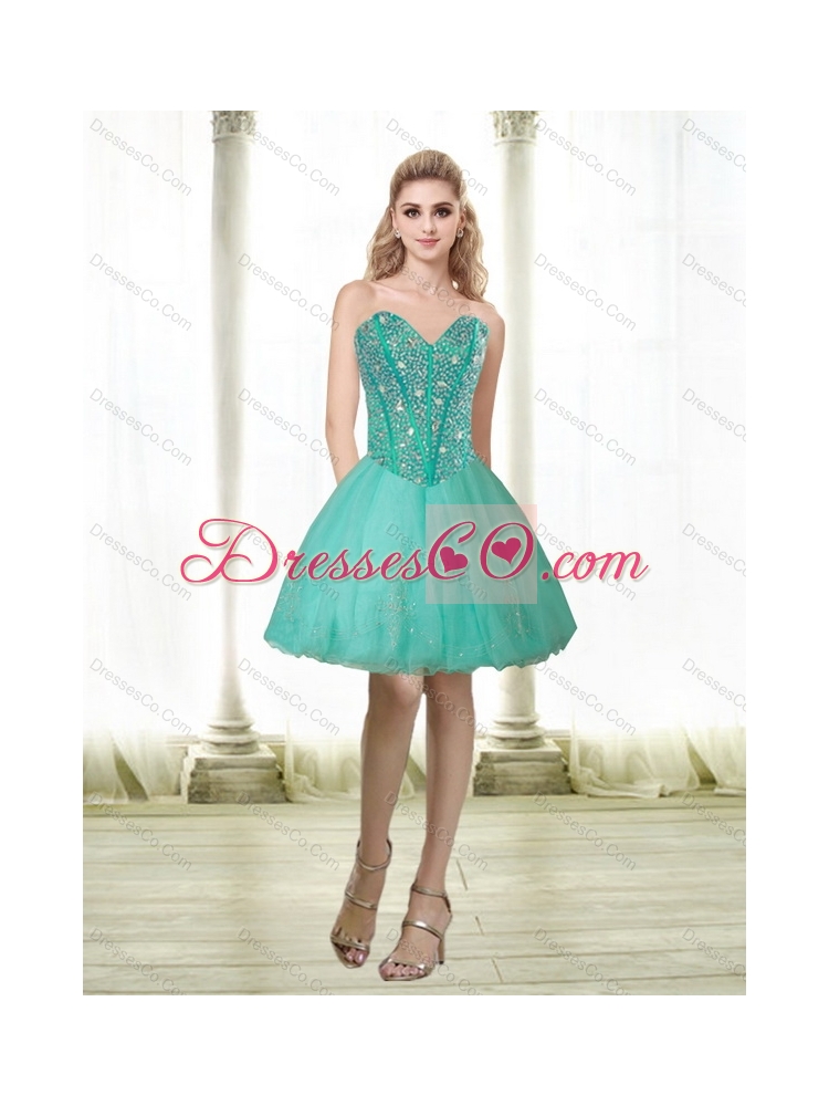 New Style  Beading and Appliques Prom Dress in Turquoise