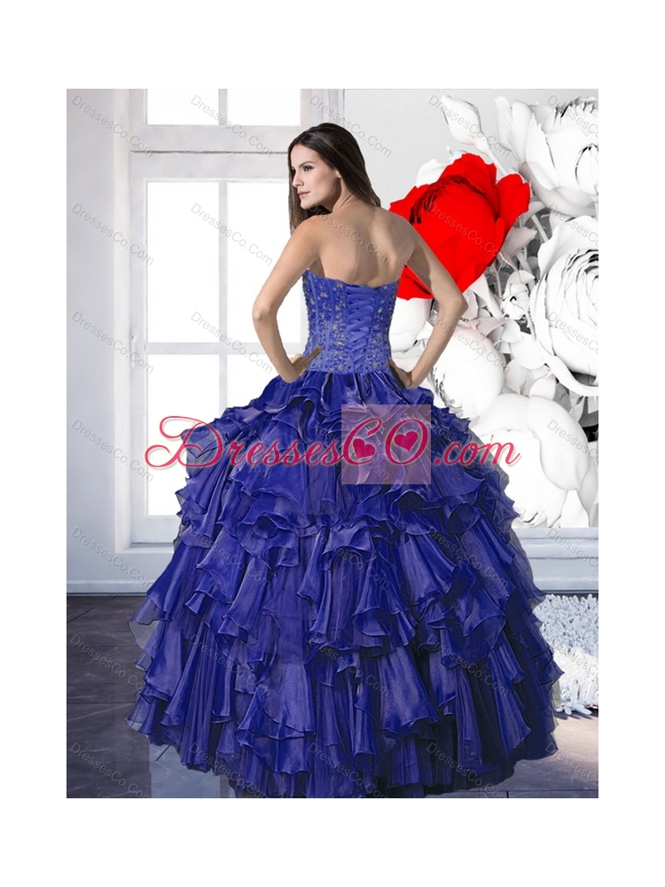 Pretty Beading and Ruffles Ball Gown Quinceanera Dress