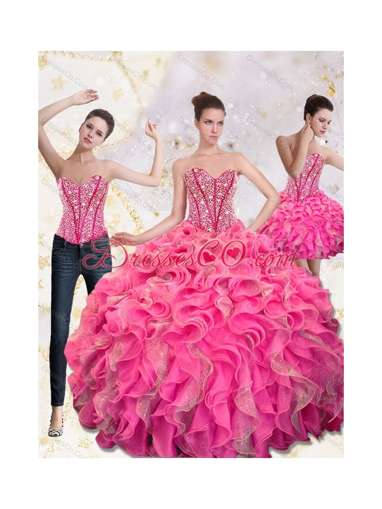Exquisite Quinceanera Gown with Beading and Ruffles