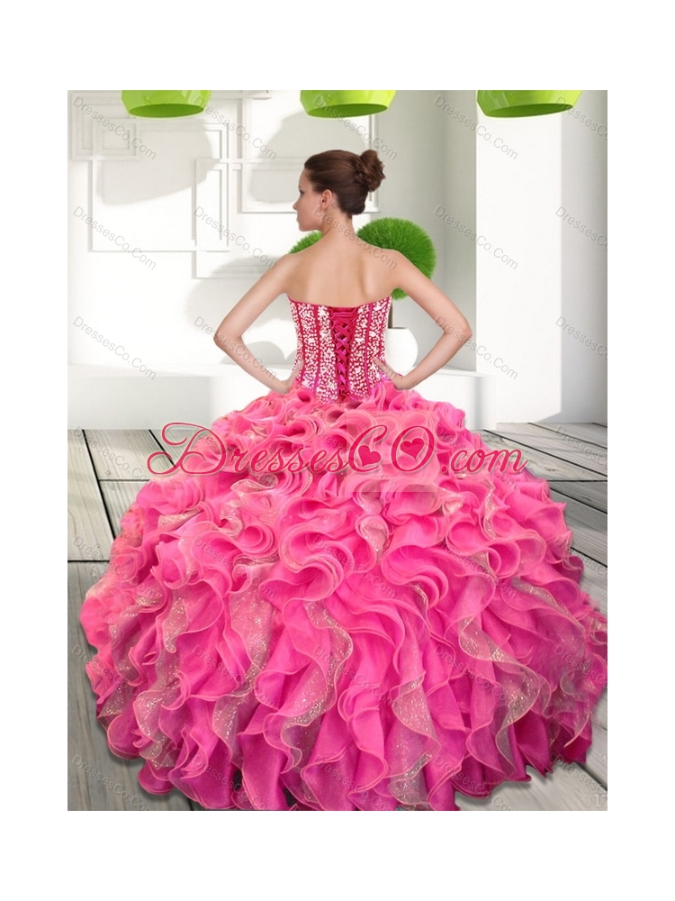 Exquisite Quinceanera Gown with Beading and Ruffles