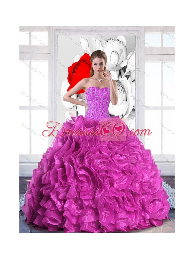 Modest Quinceanera Dress with Beading and Ruffles