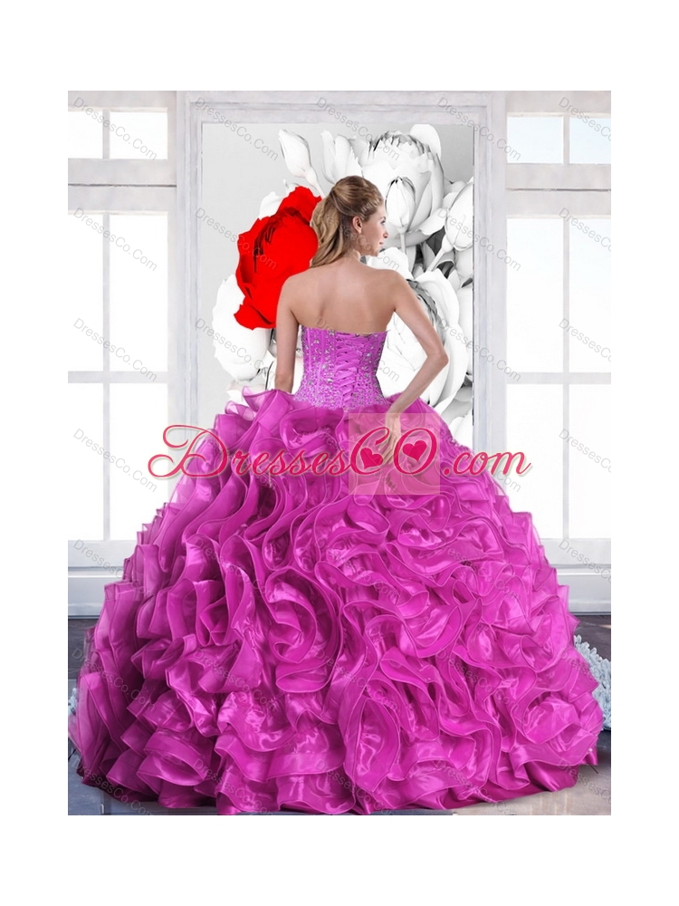 Modest Quinceanera Dress with Beading and Ruffles