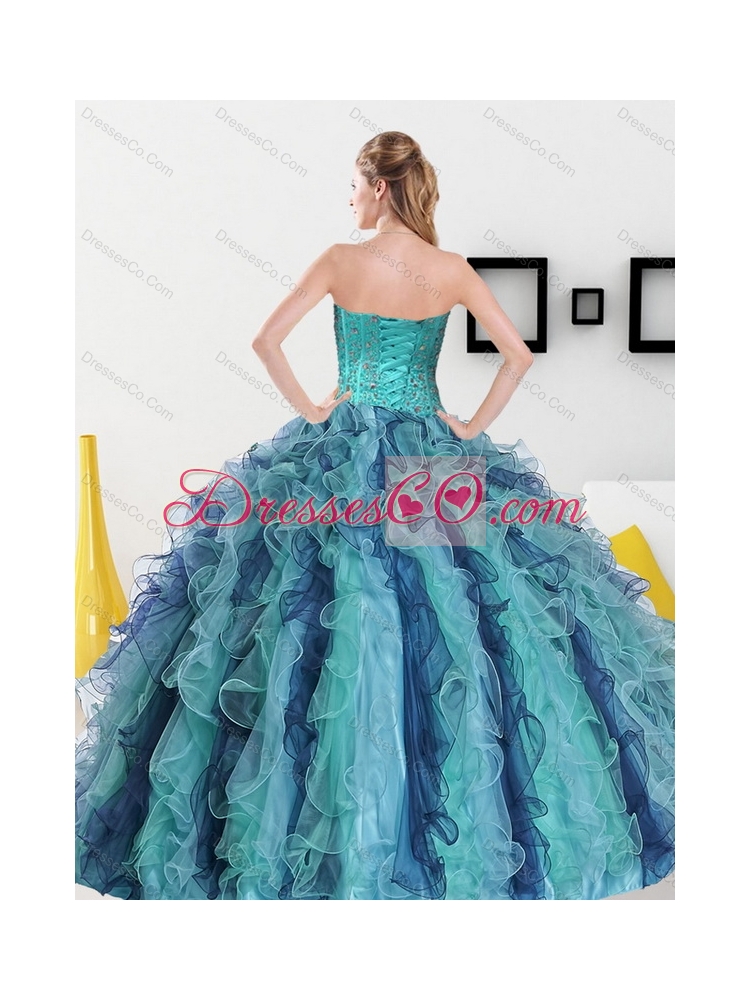 Discount Beading and Ruffles Sweet Sixteen Dress for