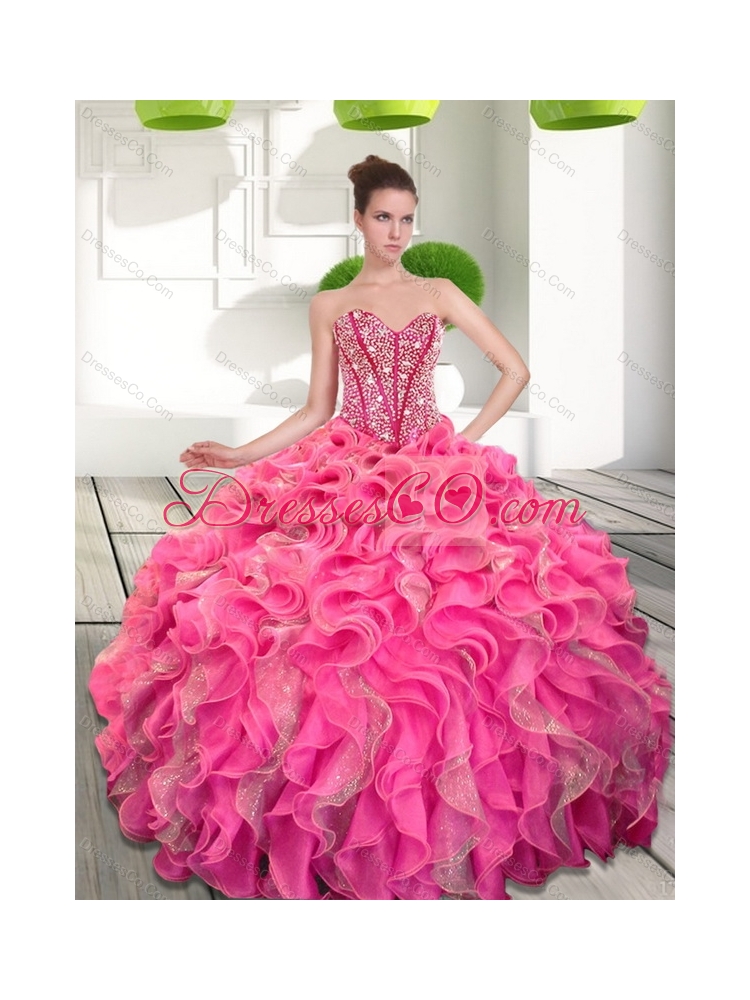 Dynamic Beading and Ruffles Quinceanera Dress