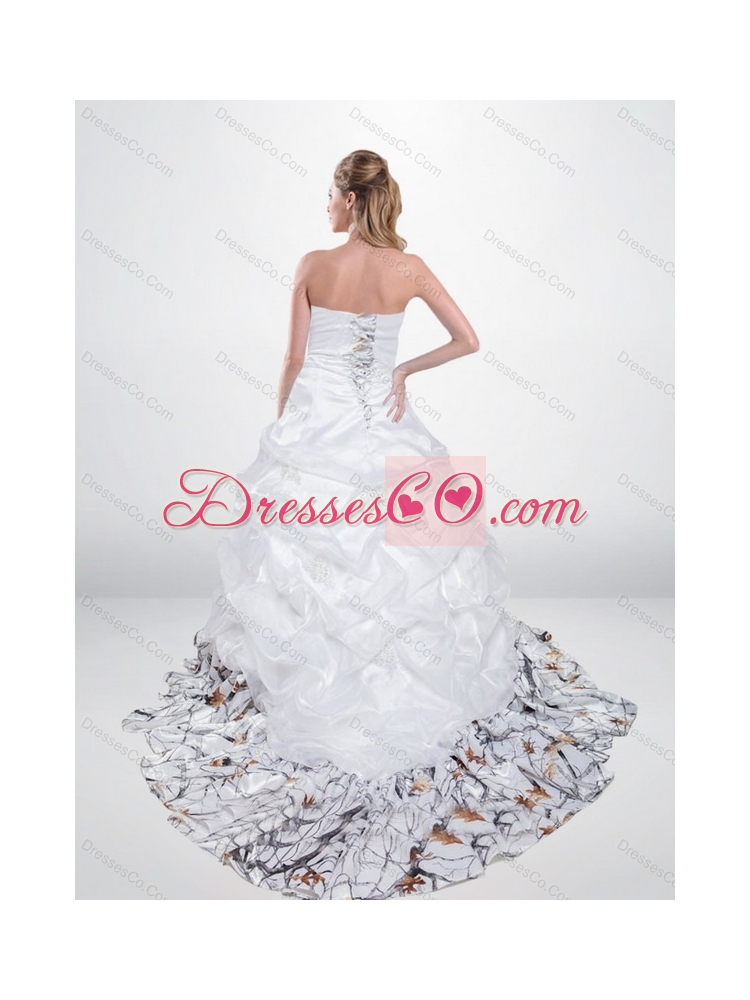 Strapless Court Train Most Popular Wedding Dress with Ruching