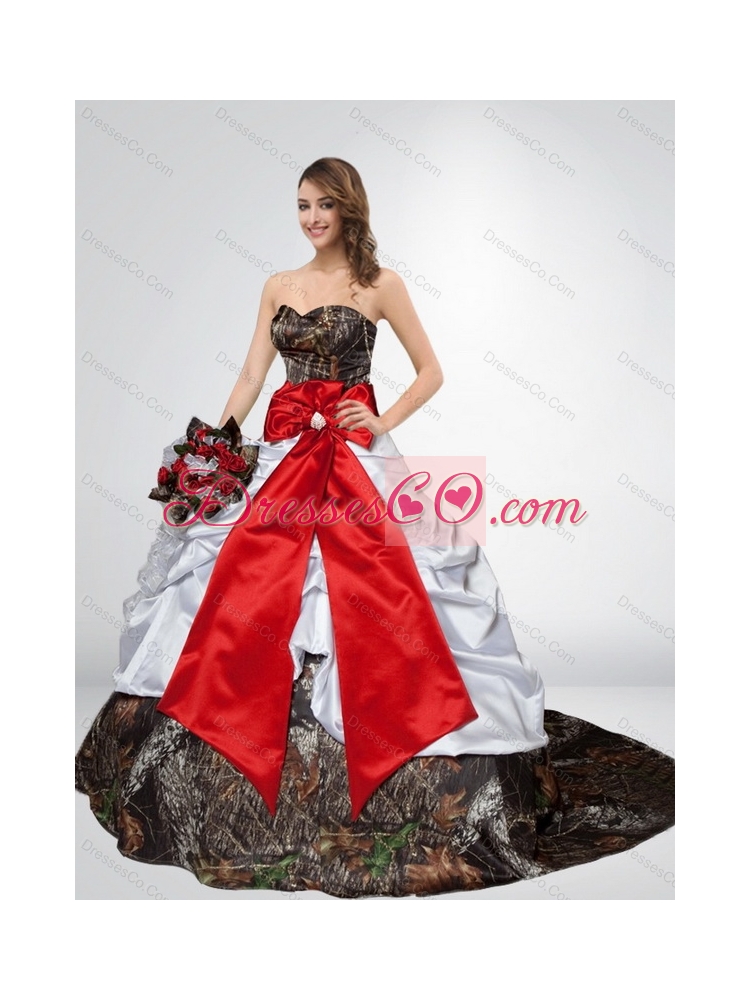 Beautiful Puffy Most Popular Wedding Dress with Bowknot and Court Train