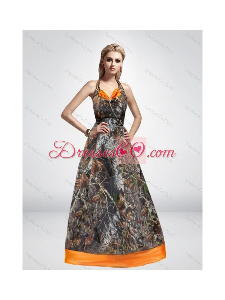 Spring New Style A Line Halter Top Camo Prom Dresses